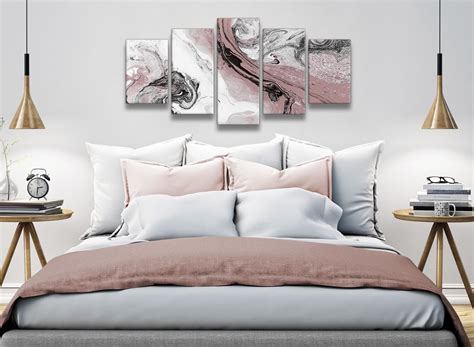 Blush Pink And Grey Living Room Canvas Wall Art