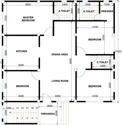 Free Cad House Plans 4bhk House Plan Free Download Built Archi