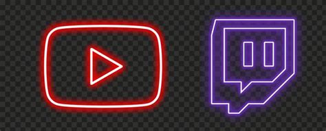 Hd Neon Youtube And Twitch Icons Transparent Png Twitch Icon App Icon