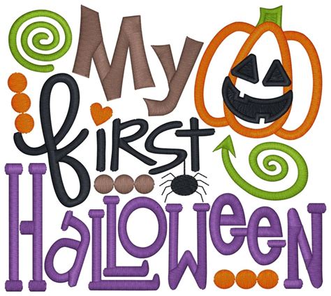 My First Halloween Embroidery Saying Halloween Design Jack O Etsy