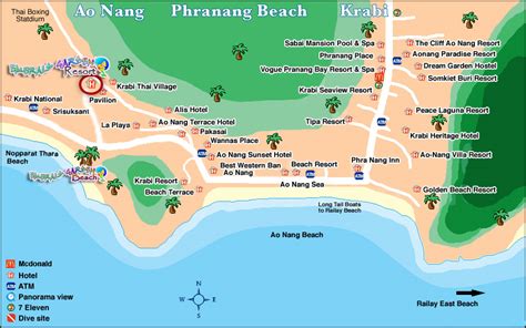 Ao Nang Tourist Map Ao Nang Mappery