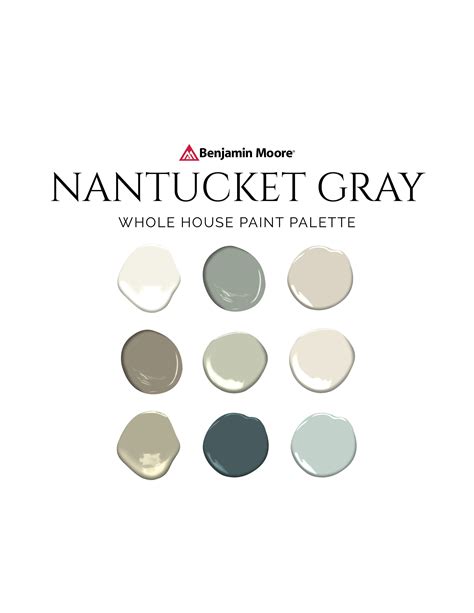 Benjamin Moore Nantucket Gray Palette Interior Design Color Etsy
