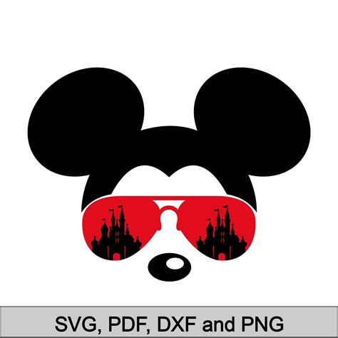 Mickey With Sunglasses Files For Cutting Machines Svg Pdf Dxf Etsy