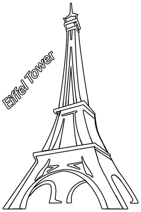 Torre Eiffel Sencilla En París Para Colorear Imprimir E Dibujar