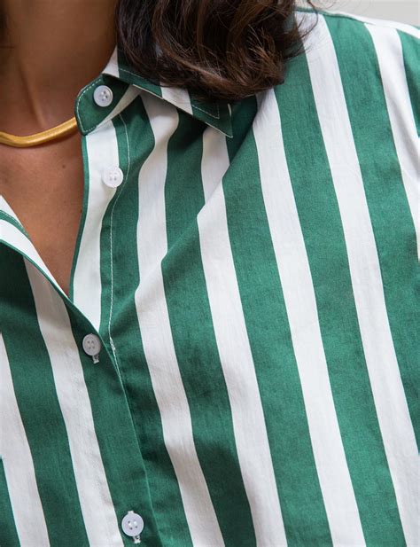 Green Wide Stripe Shirt