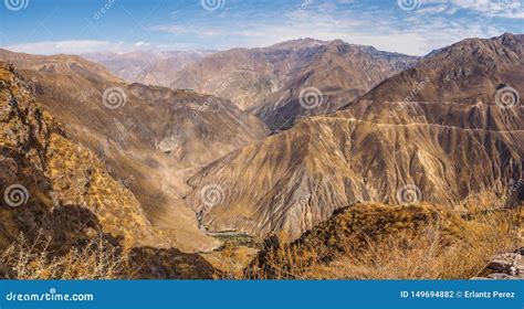 Colca Canyon From Cabanaconde In Peru Stock Photo Image Of Panorama
