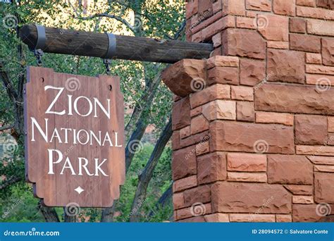 Banner Of The Zion National Park Stock Photo Image Of Southwest