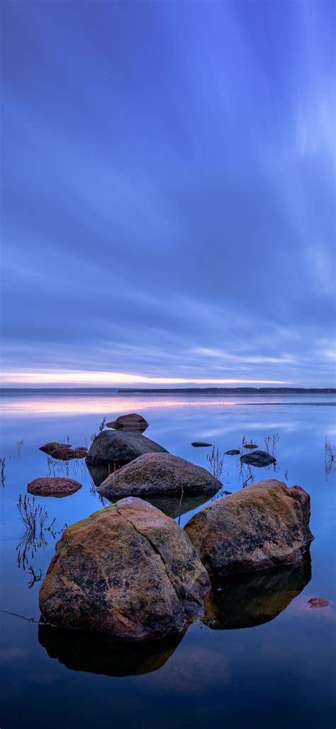 Lake Wallpaper 4k Sweden Blue Rocks Cold