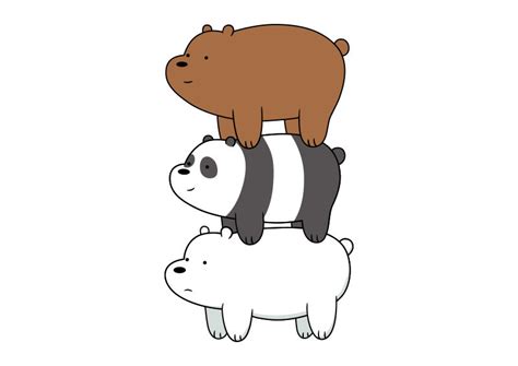 Grizzly, panda and ice bear are three adopted bear brothers struggling against their animal instincts to fit into the civilized, modern human world. We Bare Bears Free Vector - SuperAwesomeVectors