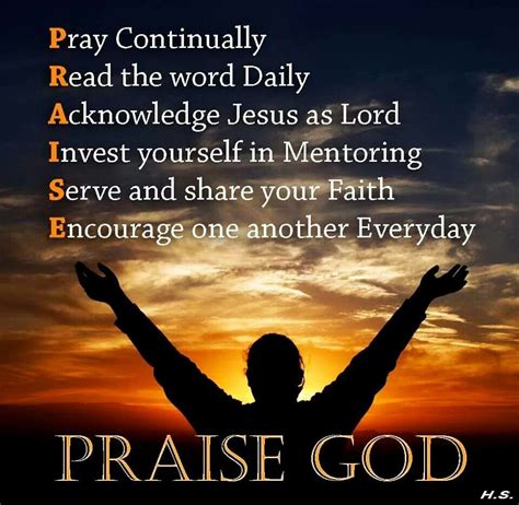 Praise Acronym Prayer Of Praise Praise God Bible Reading Quotes