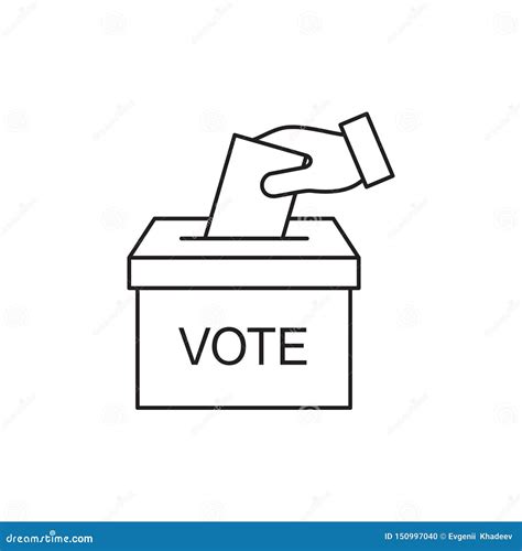 Hand Voting Ballot Box Icon Election Vote Concept Eps Stock Illustration Illustration Of