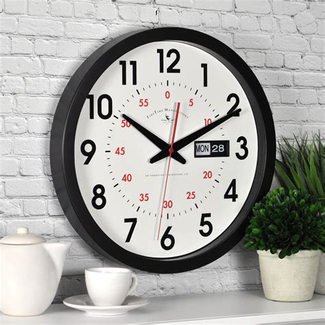 Firstime And Co® Day Date Wall Clock American Crafted Black 14 X 2 X