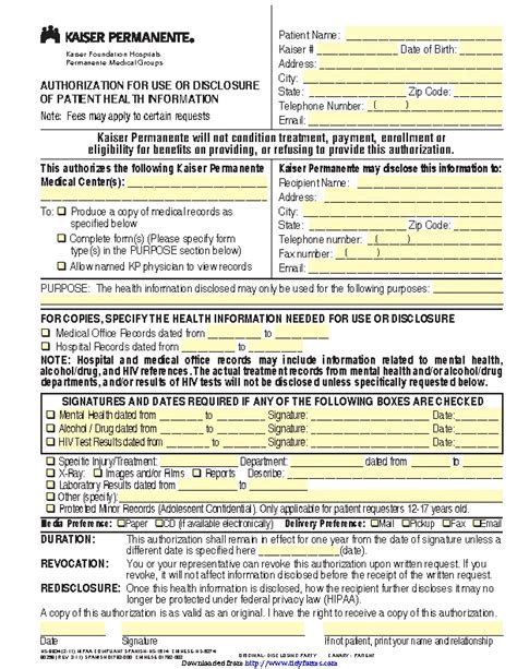 California Authorization For Disclosure Of Patient Health Information