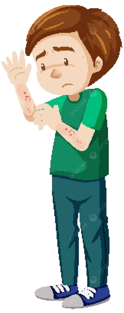 A Man Having Skin Rashes Clip Illustration Sick Vector Clip