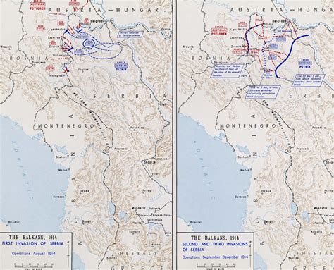 Invasions Of Serbia 1914 Illustrating The Three Invasions Of Serbia