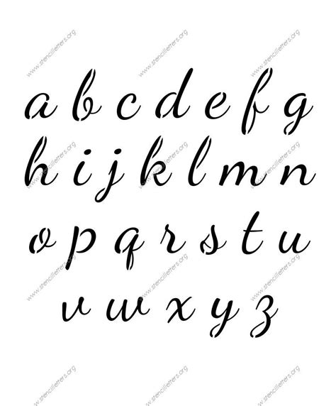 1950s Cursive Script Uppercase And Lowercase Letter Stencils A Z 14 To