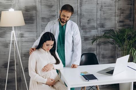 Gynecology Consultation Pregnant Woman With Her Doctor In Clinic Stock Image Image Of Medical