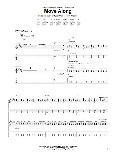 Move Along By The All American Rejects Guitar Tab Guitar Instructor