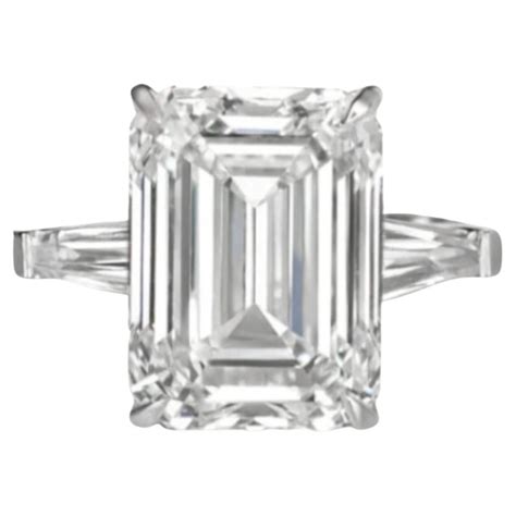 Internally Flawless D Color 5 75 Emerald Cut Diamond Ring For Sale At