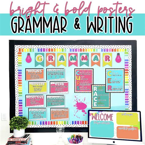 Bright And Bold Grammar Posters Word Wall And Writing Strategy Posters