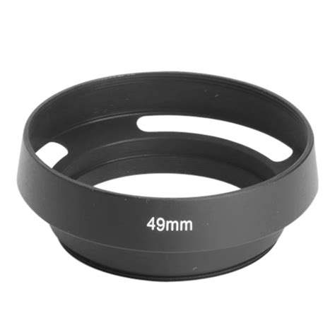 49mm Black Metal Tilted Vented Lens Hood Shade For Leica Canon Nikon