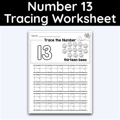 Number 13 Tracing Number Tracing Worksheet