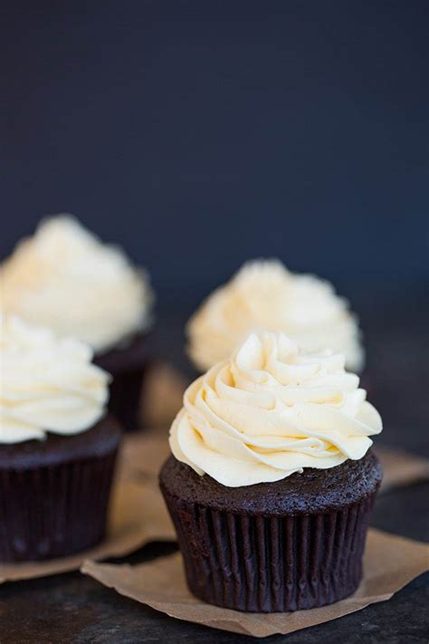 Chocolate Cupcake With White Frosting