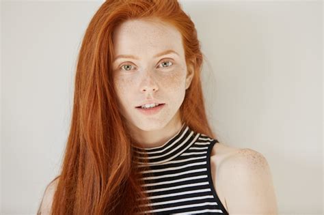 Free Photo Portrait Of Cute Young Redhead Caucasian Woman With