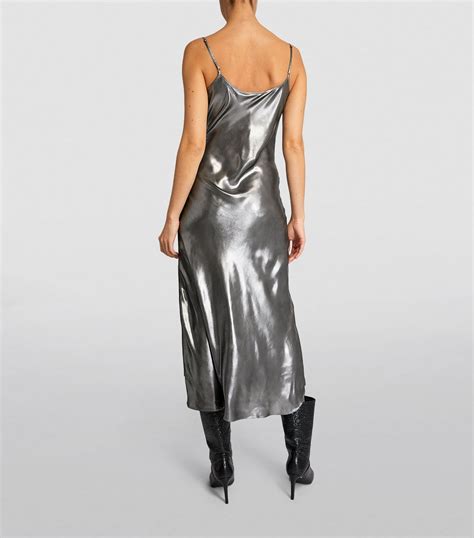 Allsaints Metallic Hadley Midi Dress Harrods Us