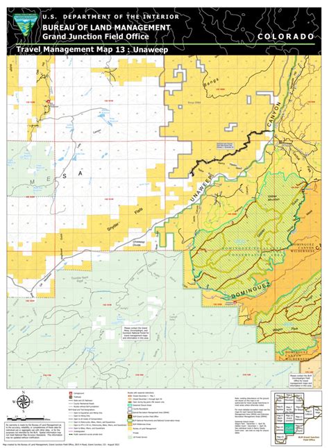 Blm Co Gjfo Travel Management Map 13 Unaweep Map By Bureau Of Land