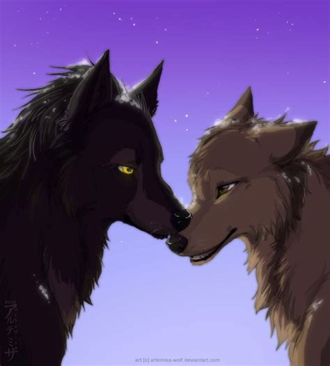 Love You By Artemisa Wolf On Deviantart Anime Wolf Drawing Dog Drawing
