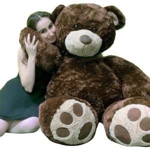 Big Plush Valentine S Day Foot Brown Giant Teddy Bear Etsy