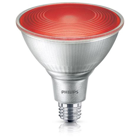 Philips 90w Equivalent Par 38 Red Led Flood Light Bulb 469106 The