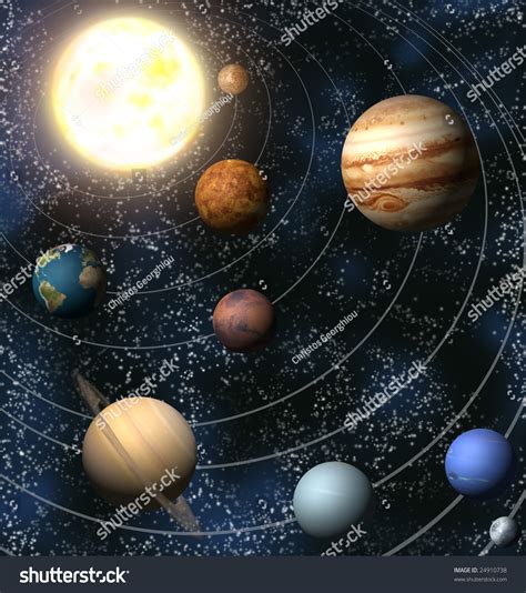 Illustration Our Solar System Maps Planetpixelemporium стоковая