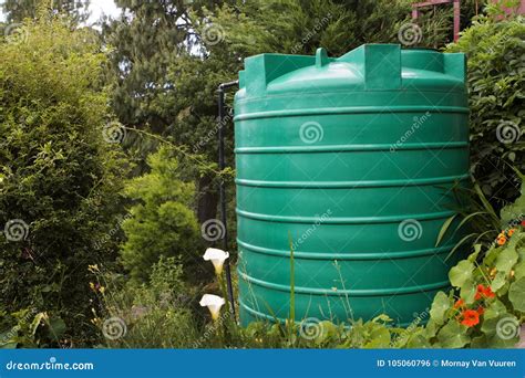 Large Water Storage Tank In A Garden Stock Photo Image Of Water