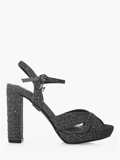 Moda In Pelle Supernova Embellished Heeled Sandals Pewter At John