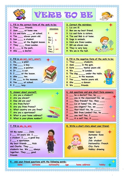 Verb To Be English Esl Worksheets For Distance Learning And Physical
