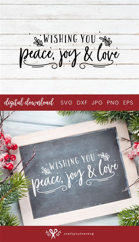 Wishing You Peace Joy And Love Christmas Svg 297353 Svgs Design