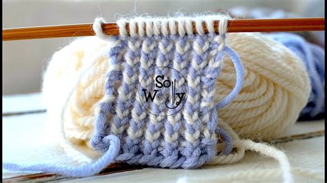 How To Knit The Two Color Reversible Ribbing Stitch Just 2 Rows And It