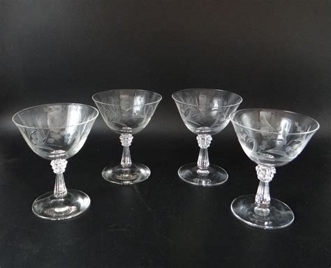 Four Antique Fostoria Cynthia Clear Depression Glass Cut Glass… Second Wind Vintage