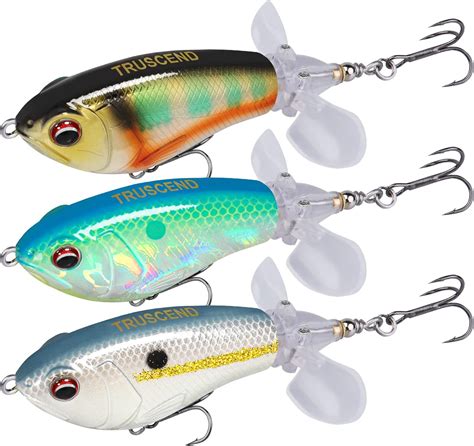 Truscend Topwater Fishing Lures Plopping Minnow With Floating Rotating