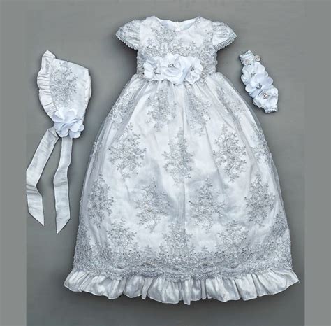 Burbvus Christening Gown Girl Baby Lace Gown Etsy Christening Gowns