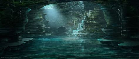 Waterfall Cave Arte Fantasia Arte