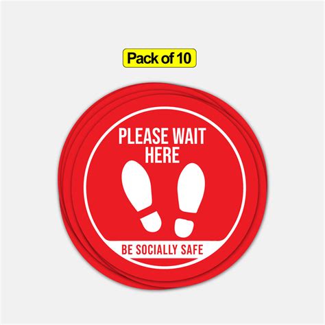 Please Wait Here Floor Decal Pack Of 10 — Stronglove4life