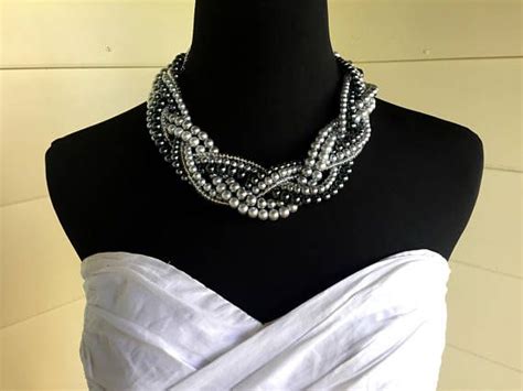 White Pearl Statement Náhrdelník Chunky Svatební náhrdelník Multi Ivory Pearl Necklace Simple