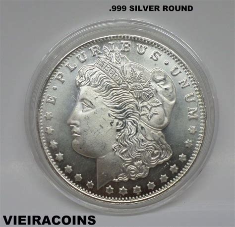 Morgan Silver Round 1 Troy Oz 999 Pure Silver 6113 Silver