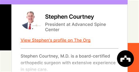 Stephen Courtney President At Advanced Spine Center The Org