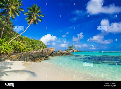 Beautiful Beach Anse Aux Pins Mahe Seychelles Stock Photo Alamy