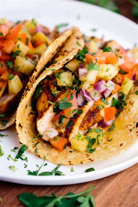 Add the onion, garlic, ginger, celery, and carrot; Chicken Tacos With Pineapple Salsa | Clean eating recipes ...