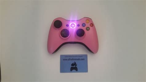 Microsoft Xbox 360 Pink Wireless Controller With By Ultrafiremods